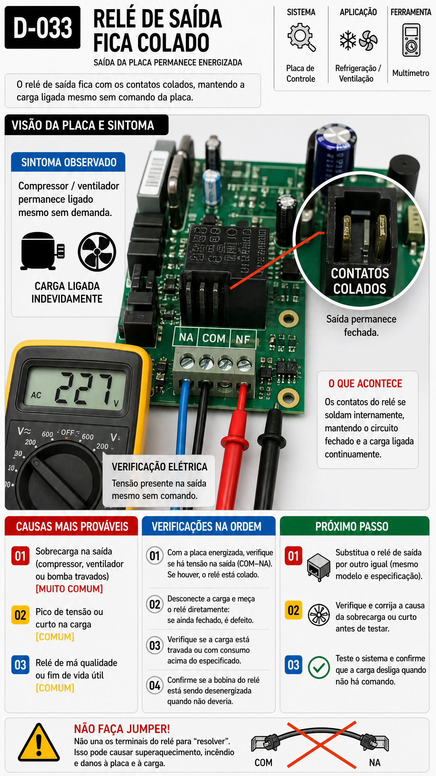 Diagnóstico D-033 Relé de Saída Colado